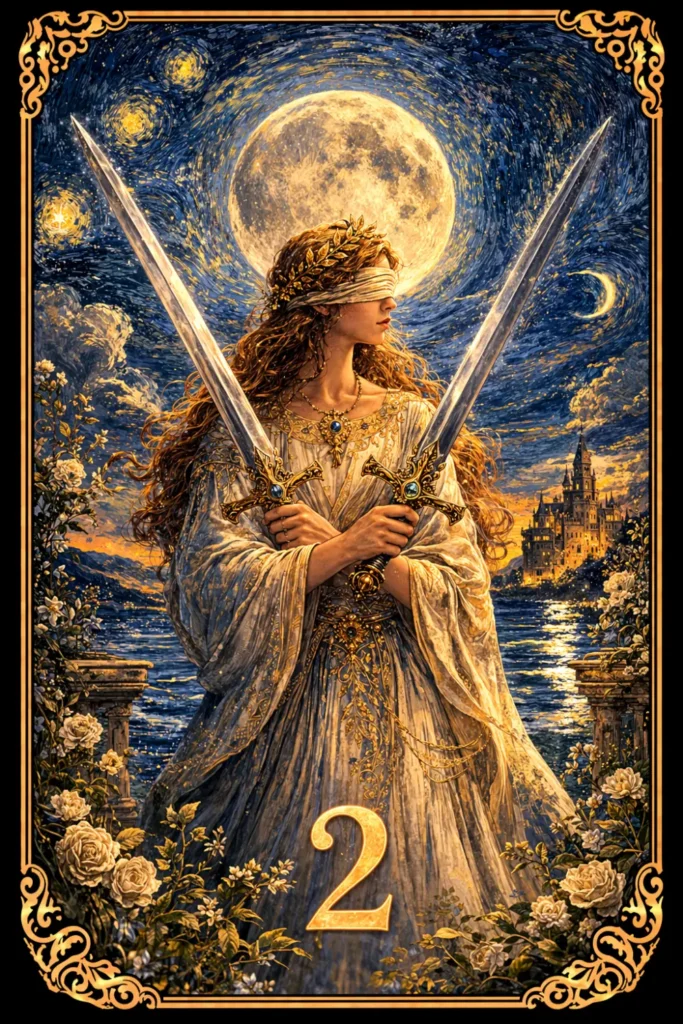 Dos de Espadas tarot significado indecisión bloqueo decisión
