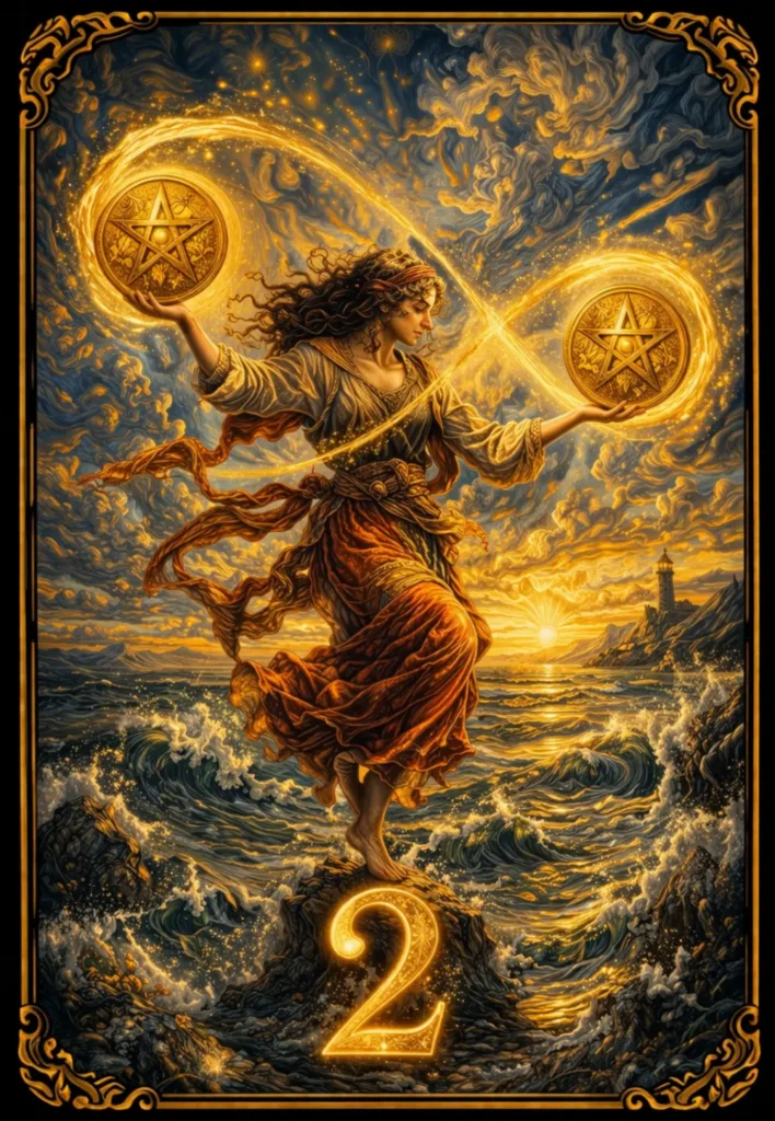 Dos de Oros tarot significado equilibrio decisiones cambio