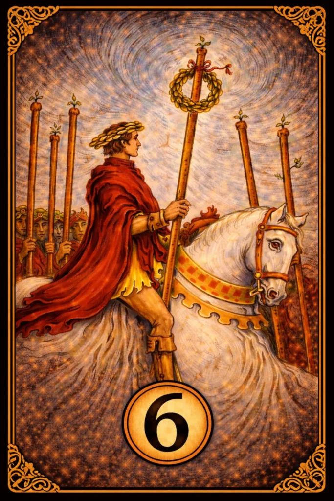 Seis de Bastos tarot significado éxito reconocimiento