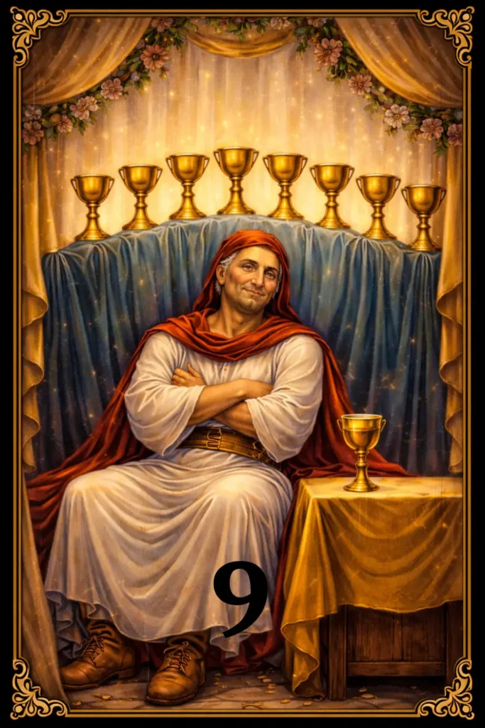 Nueve de Copas tarot significado satisfacción deseo cumplido