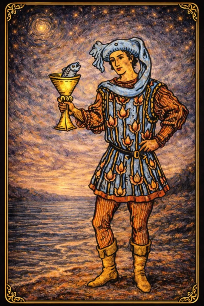 Sota de Copas tarot significado sensibilidad intuición inicio