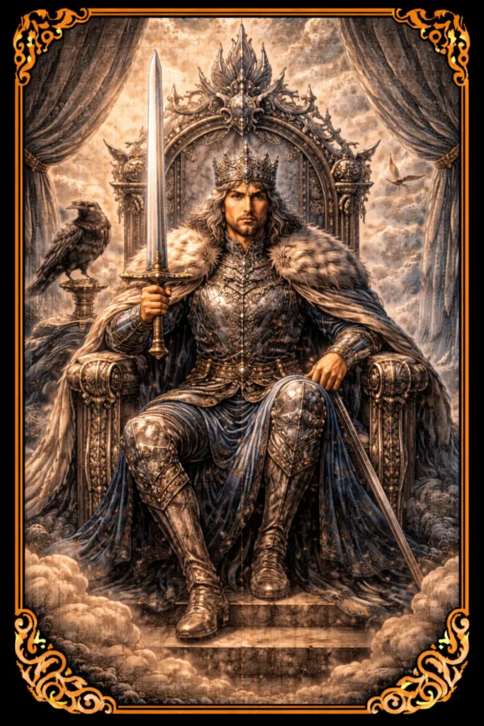 Rey de Espadas tarot significado autoridad lógica control